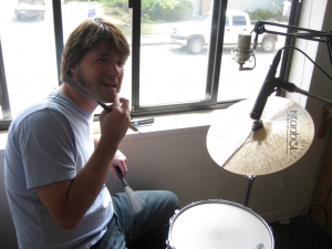 Chris sound checking at KHUM